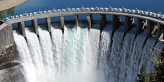 Dam, water pressure sound 