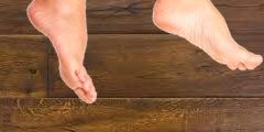 Running barefoot on a wooden floor sound , 2 sounds