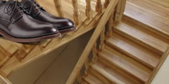 Steps on a wooden ladder in shoes sound , 16 sounds