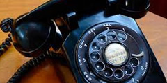 Dial a number on a rotary telephone sound , 8 sounds