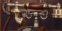Twisting the lever of a vintage telephone sound 